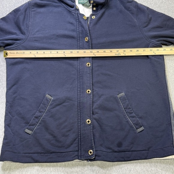 Ralph Lauren Jeans Co RL67 Navy Hooded Jacket 1X‎ Women's Cotton Zip Snap - Picture 2 of 11